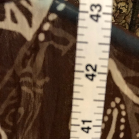 Chico’s size 10 Duster brown and white high /low w/ side slits can tie front - Picture 8 of 12